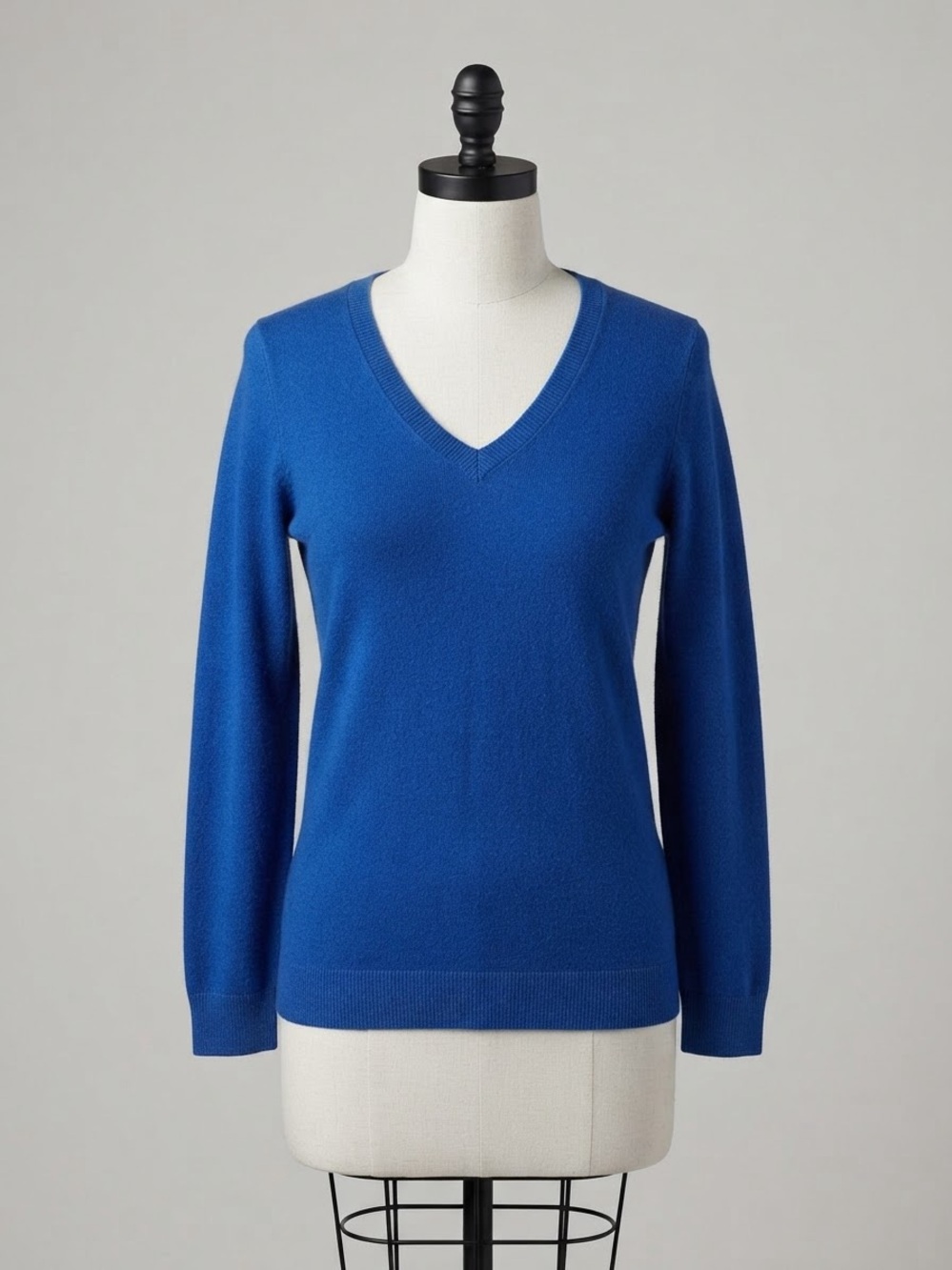 Croft & Barrow Royal Blue V-Neck Long Sleeve Knit Sweater Large L